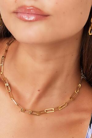 Chunky chain necklace Gold Stainless Steel h5 Picture3